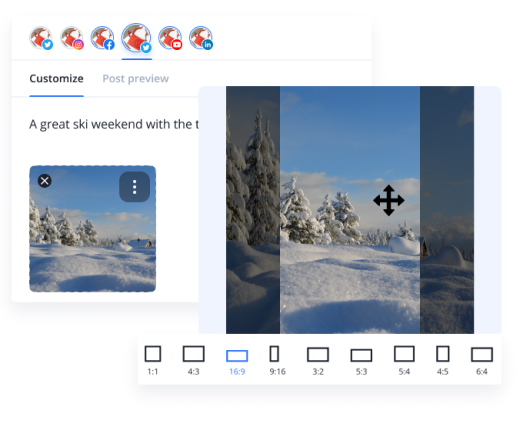 Screenshot aus Levuro zur Veranschaulichung der Image Cropping Möglichkeiten vom Social Media Posting Tool Levuro